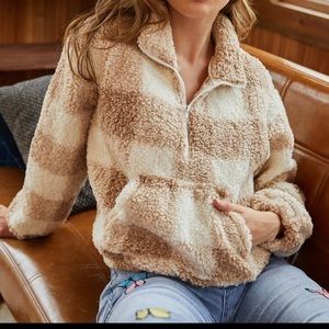 Plaid sweatshirt/sweater